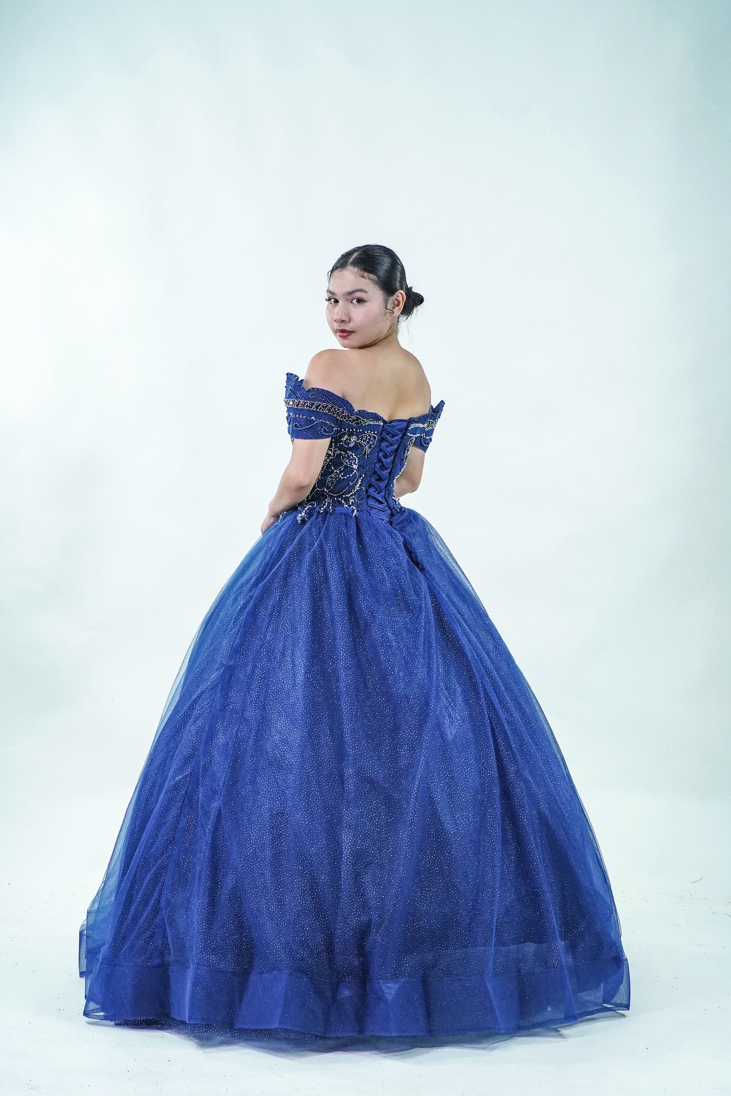 Blue Midnight Masquerade Ball Gown - Noelle West Bridals