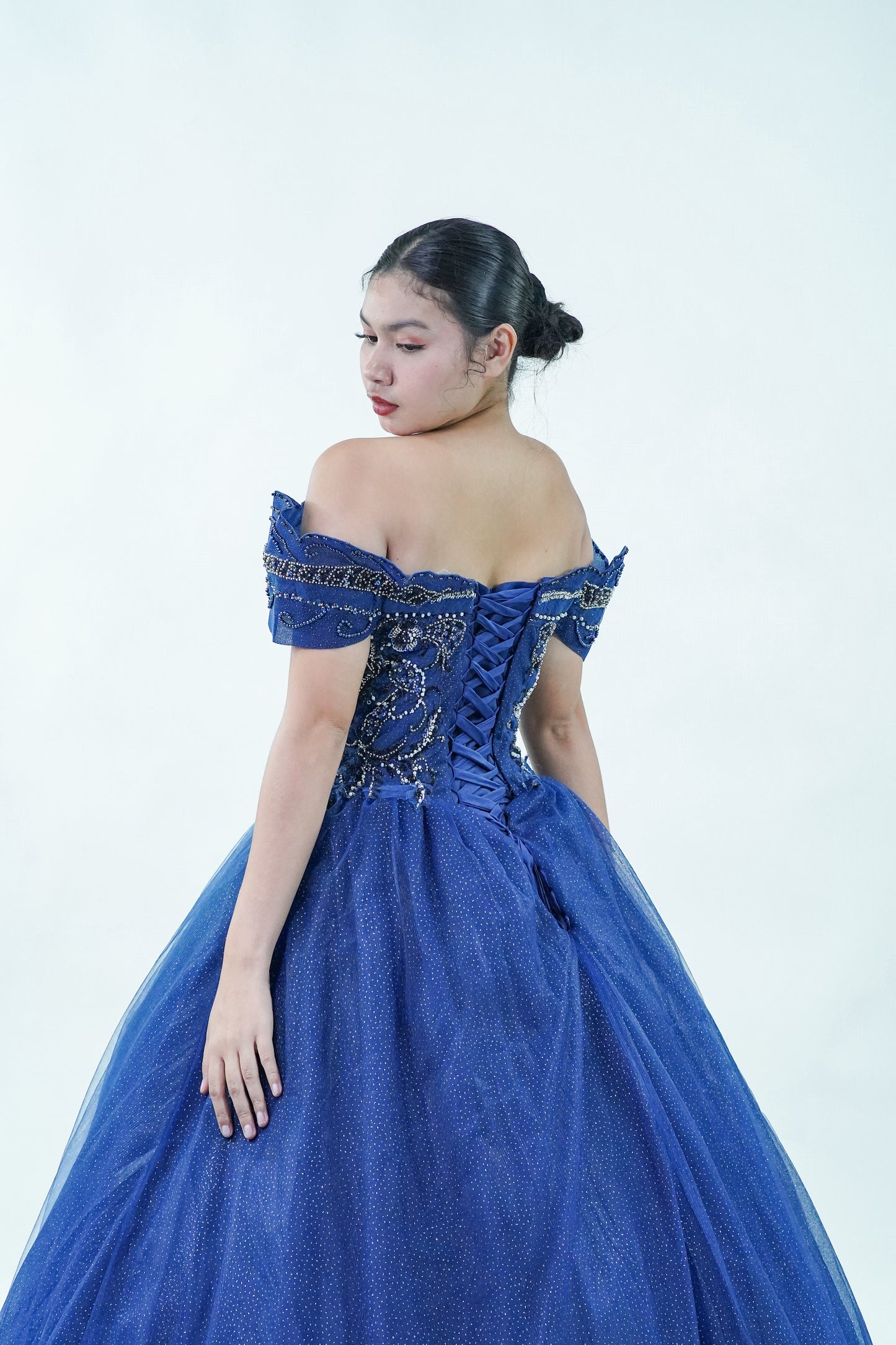 Blue Midnight Masquerade Ball Gown - Noelle West Bridals