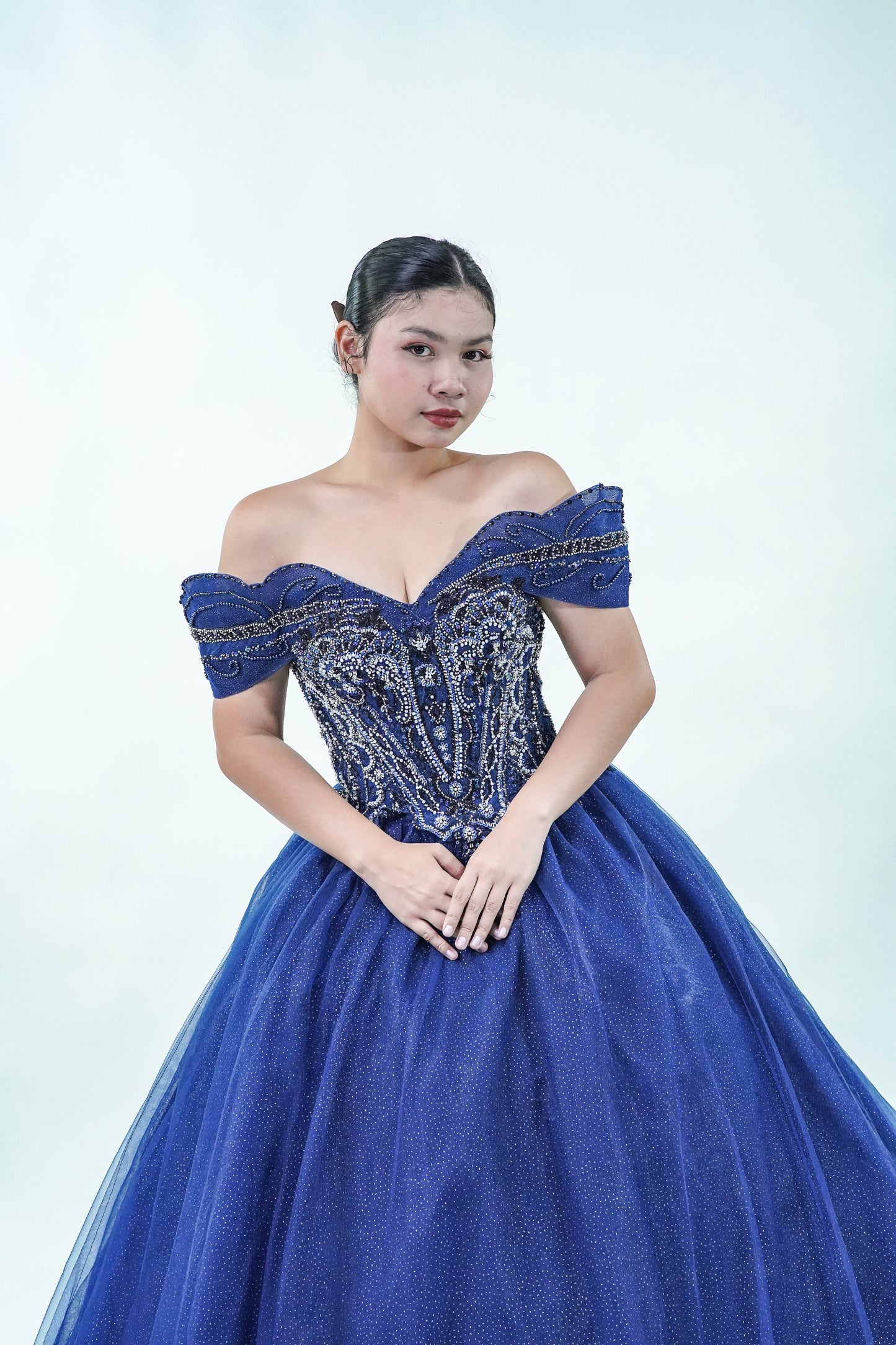 Blue Midnight Masquerade Ball Gown - Noelle West Bridals