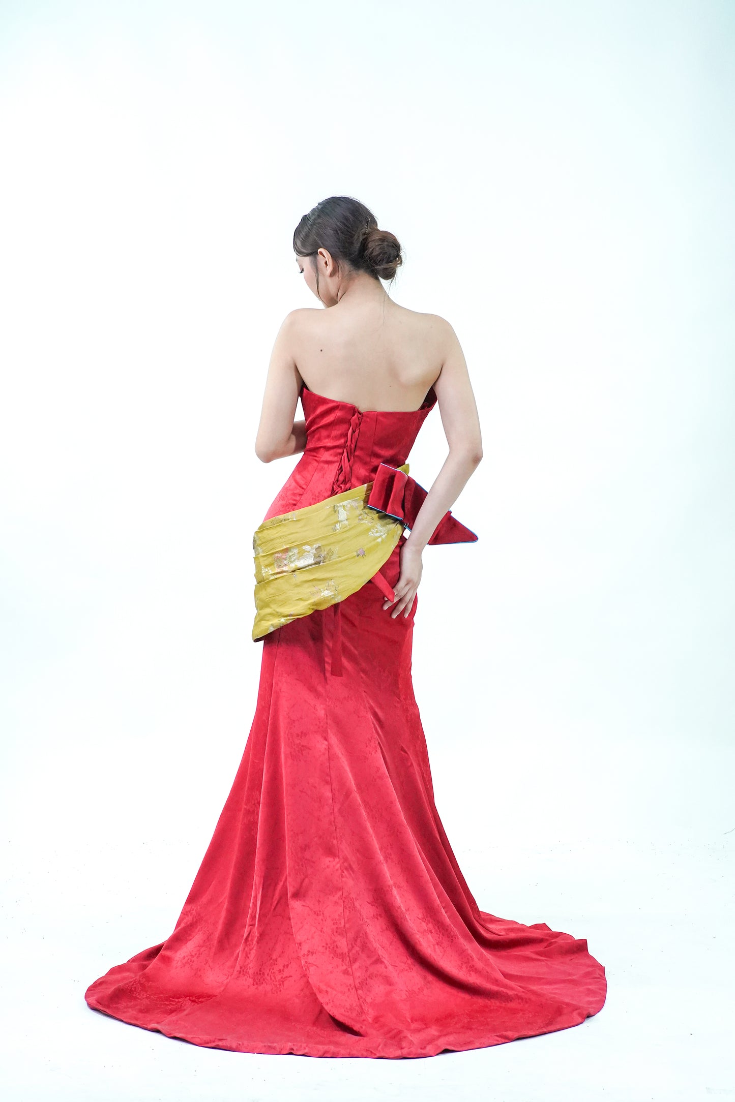 Chinese Inspired Tube Top Evening Gown - Noelle West Bridals