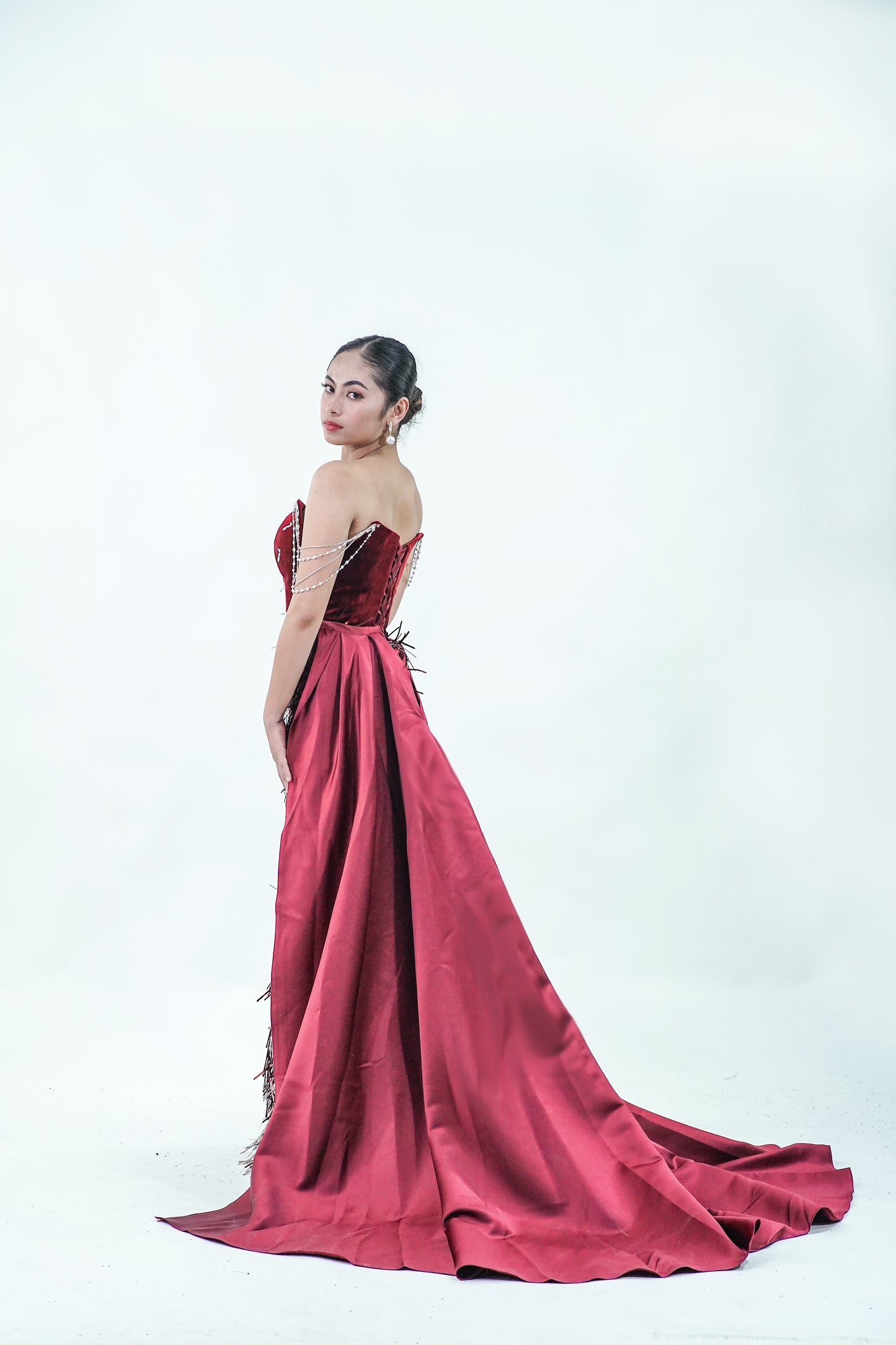 Red Elegant Evening Gown - Noelle West Bridals