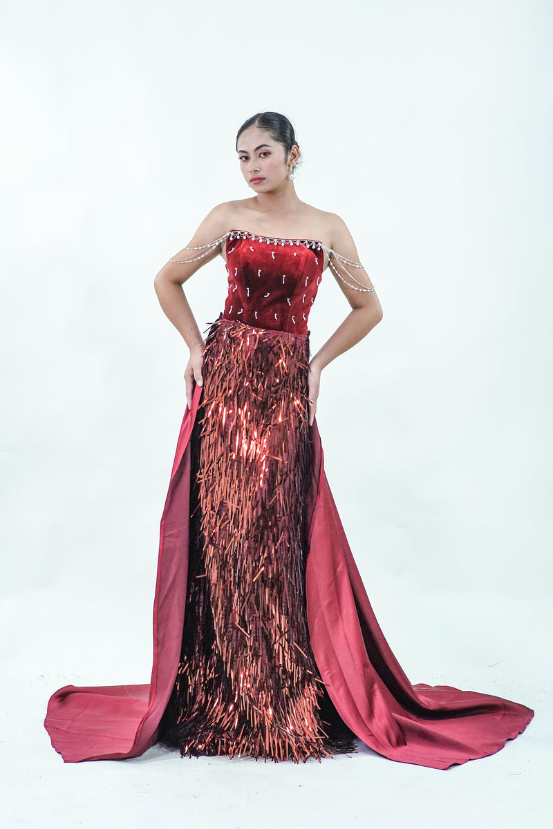 Red Elegant Evening Gown - Noelle West Bridals