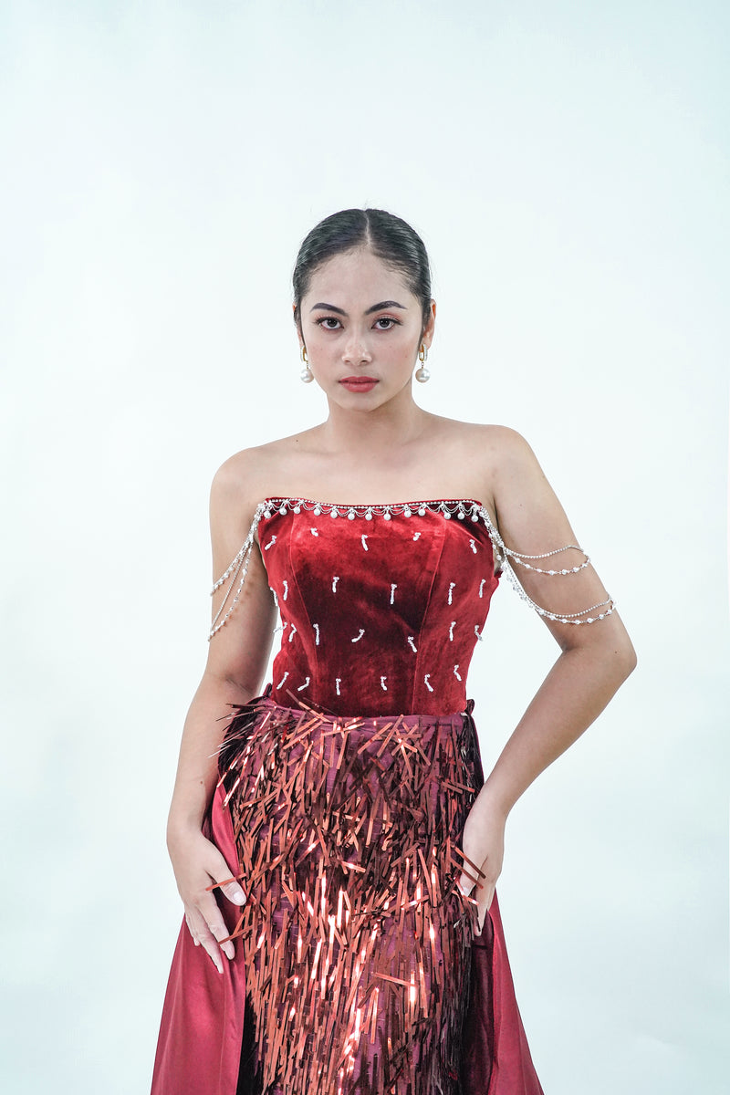 Red Elegant Evening Gown - Noelle West Bridals