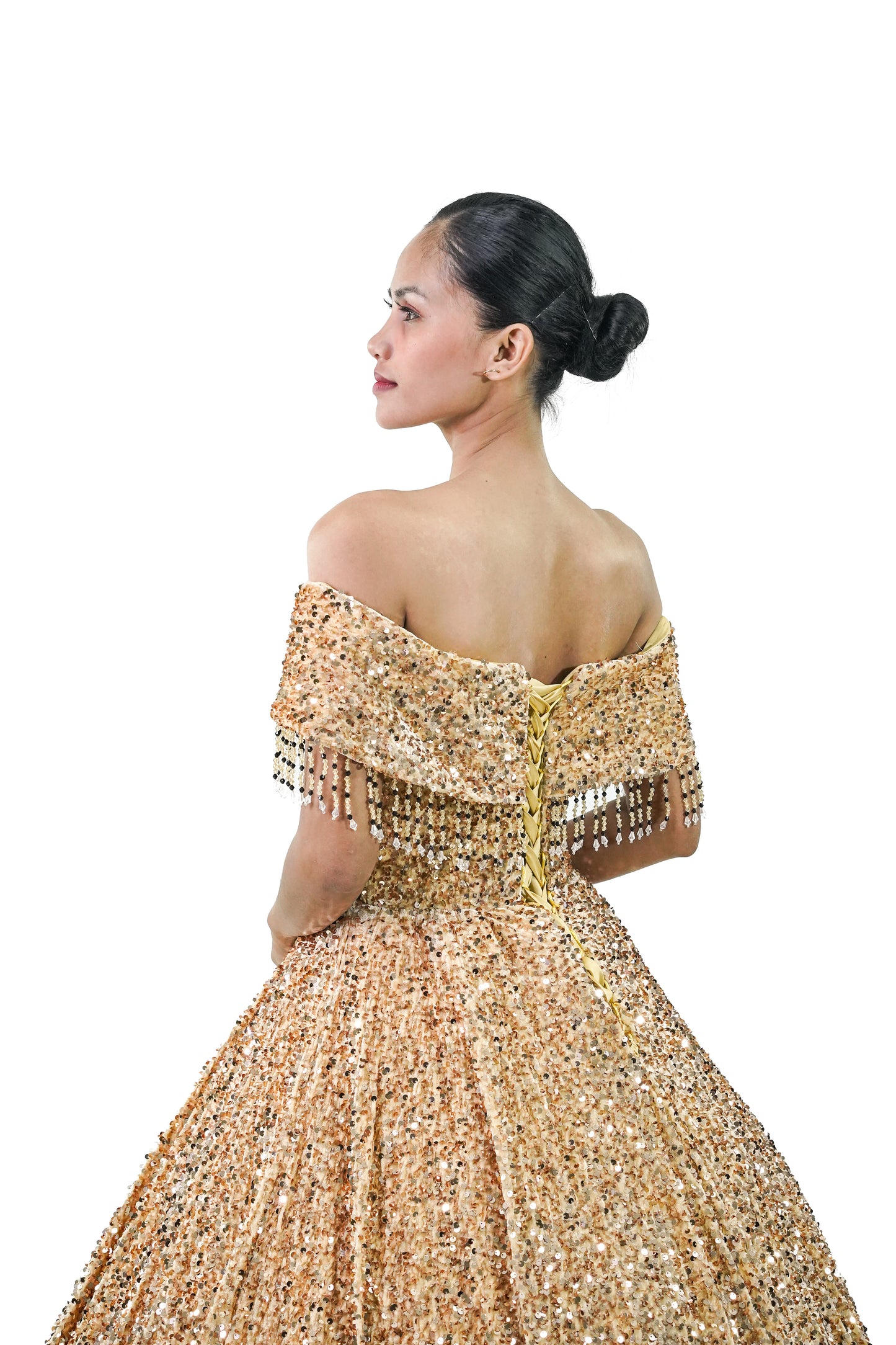 Yellow Sequined Ball Gown - Noelle West Bridals