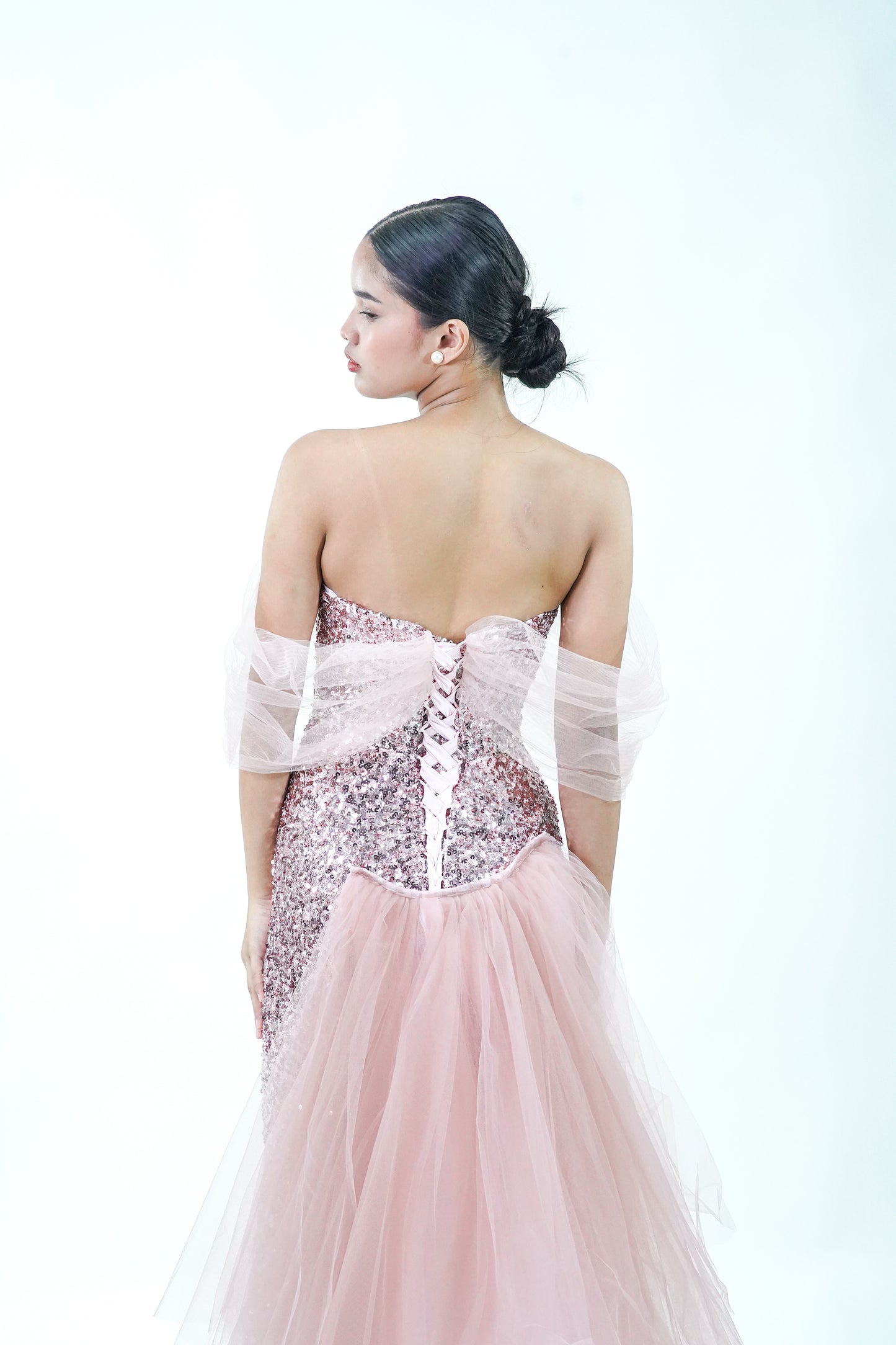 Sparkly Pink Evening Gown - Noelle West Bridals