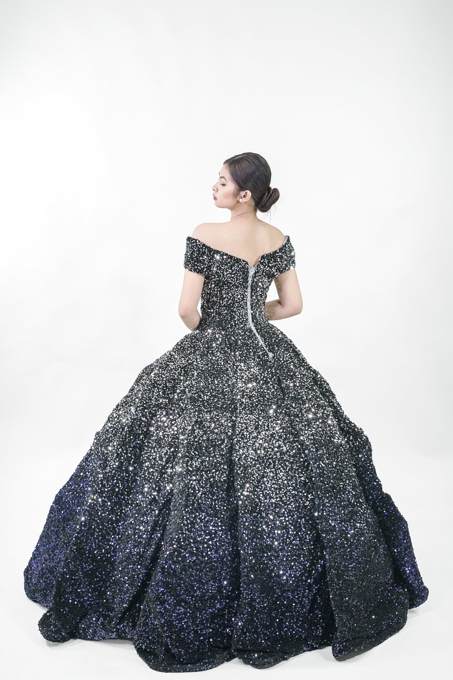 Sparkly Starry Night Black Ball Gown - Noelle West Bridals