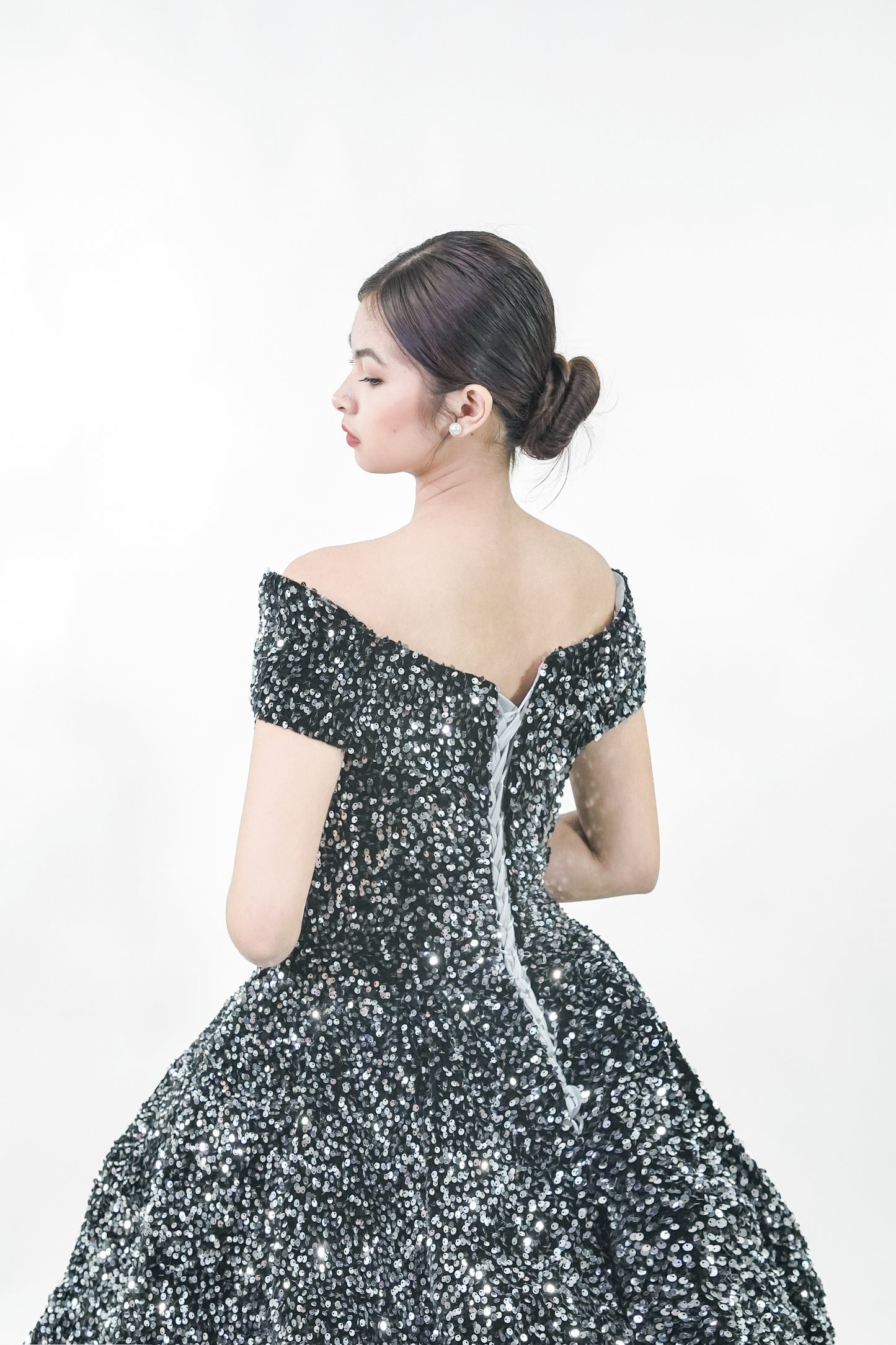 Sparkly Starry Night Black Ball Gown - Noelle West Bridals