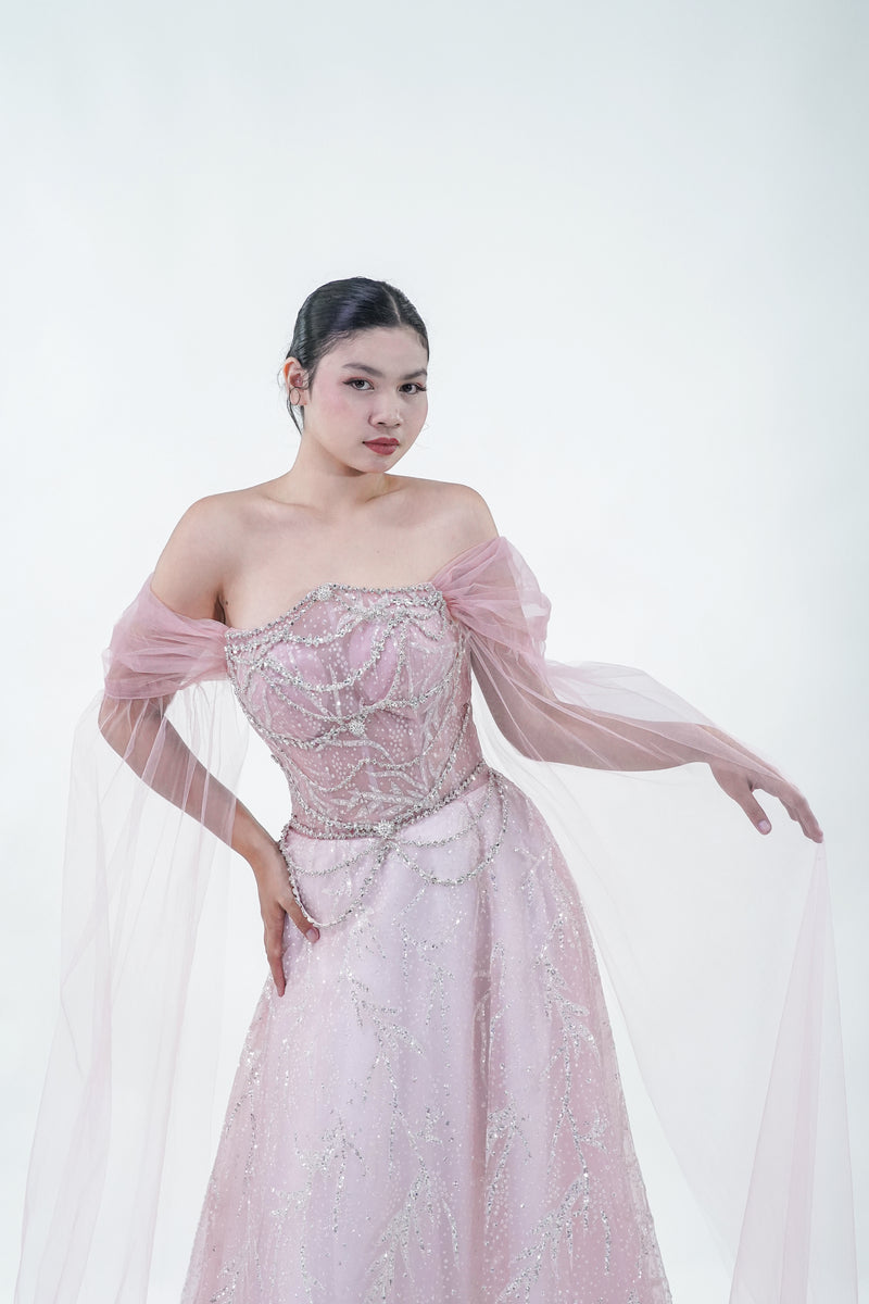 Fairy Tule Pink Evening Gown - Noelle West Bridals