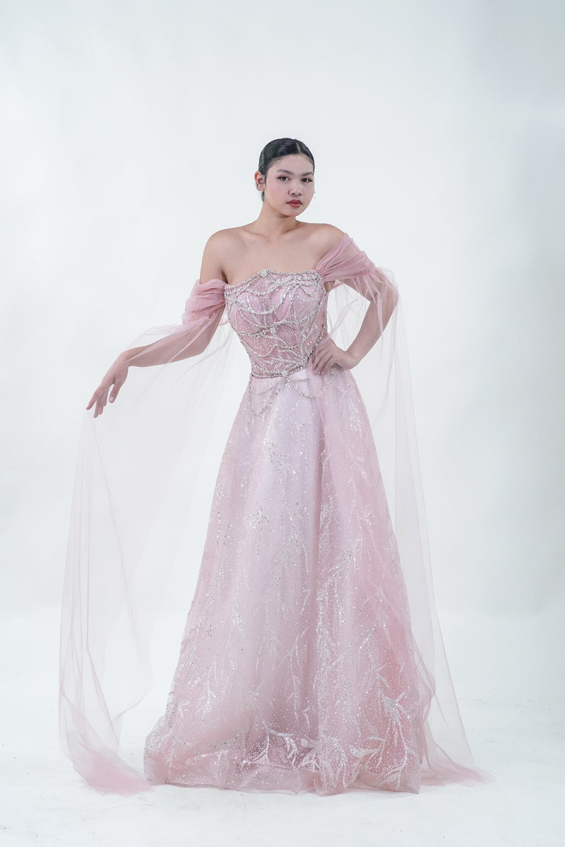 Fairy Tule Pink Evening Gown - Noelle West Bridals