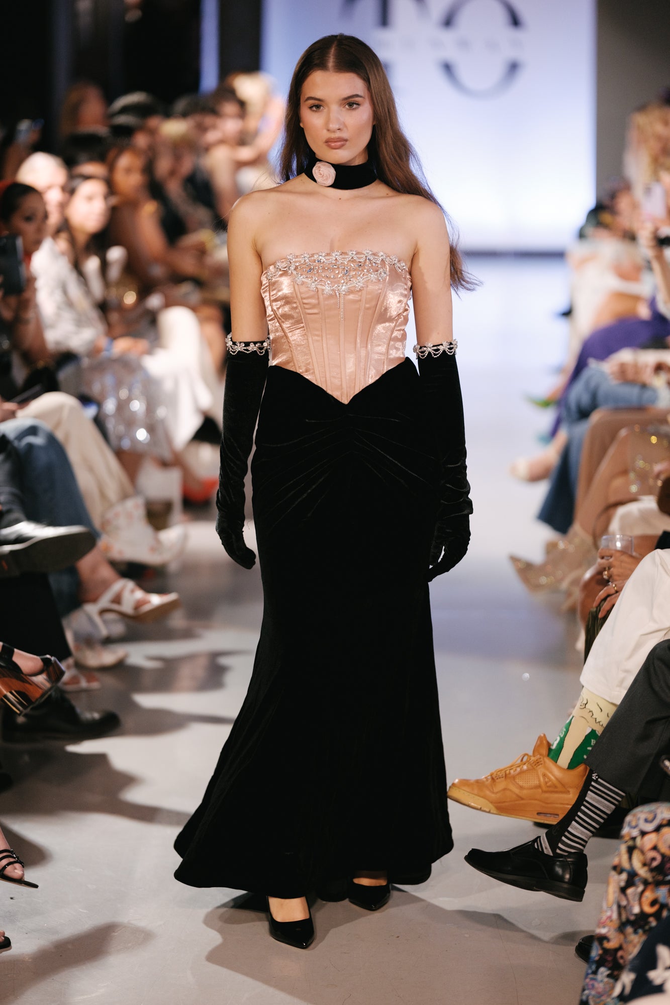 Velvet Old Rose Hollywood Evening Gown - Noelle West Bridals